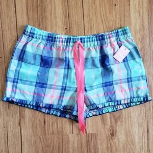 NWT Jenni blue plaid sleep shorts (Medium)